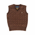 Classic Cable-Knit Brown Vest