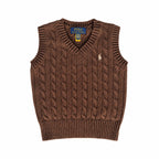 Classic Cable-Knit Brown Vest