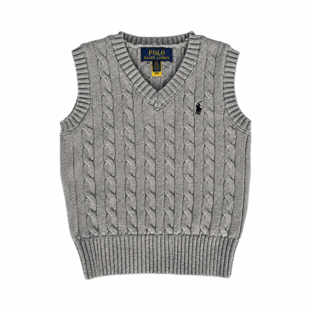 Classic Cable-Knit Grey Vest