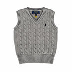 Classic Cable-Knit Grey Vest