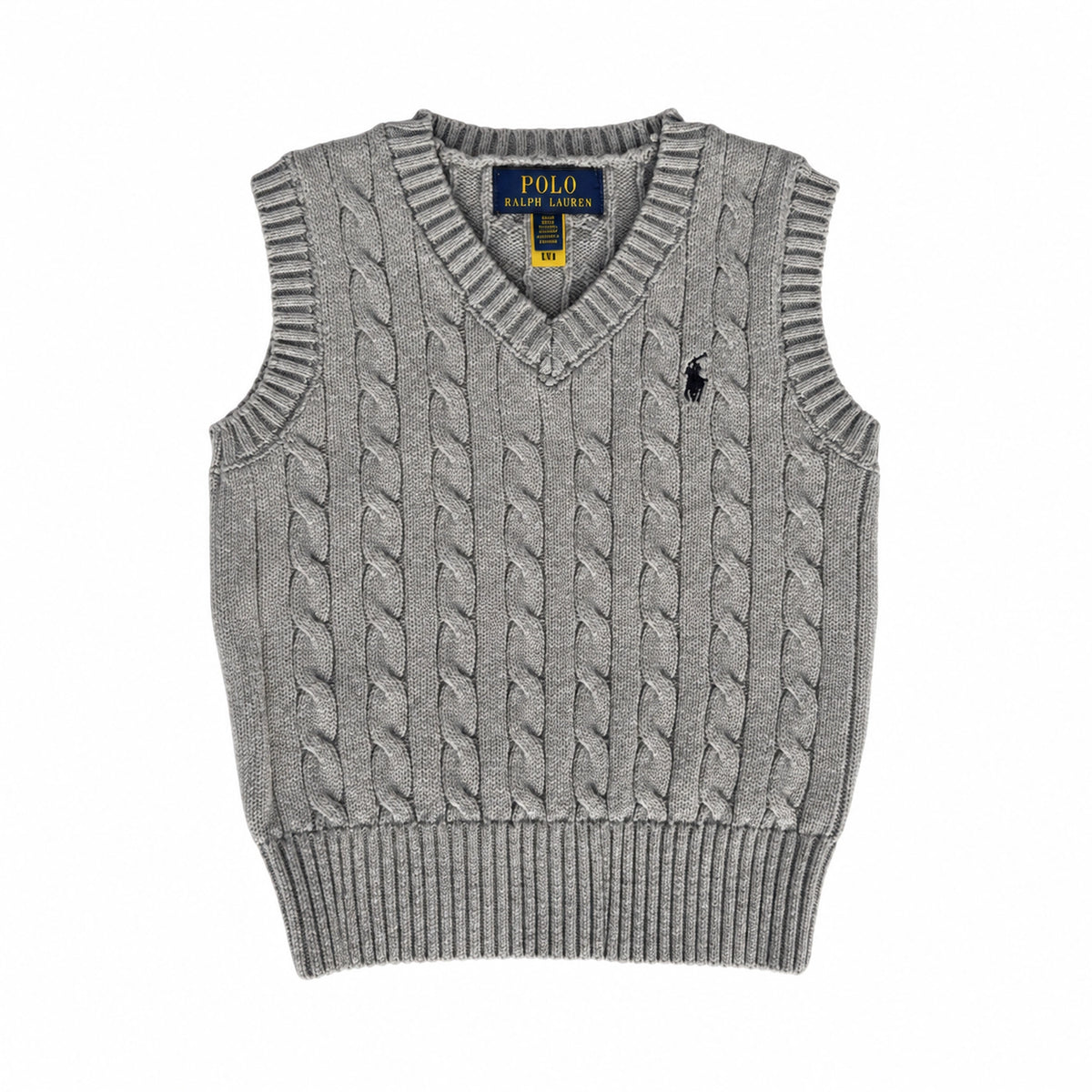 Classic Cable-Knit Grey Vest