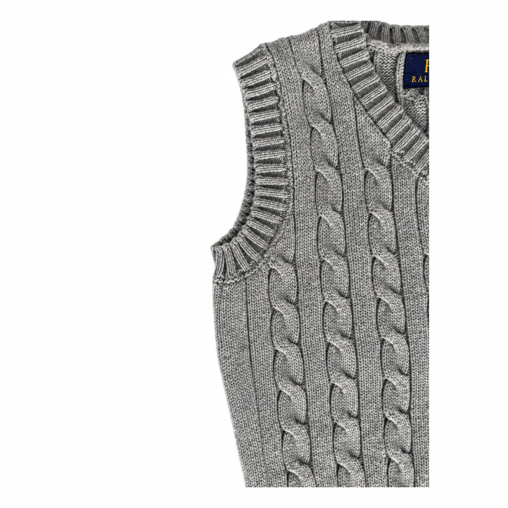 Classic Cable-Knit Grey Vest