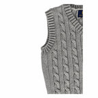 Classic Cable-Knit Grey Vest