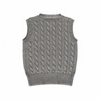 Classic Cable-Knit Grey Vest
