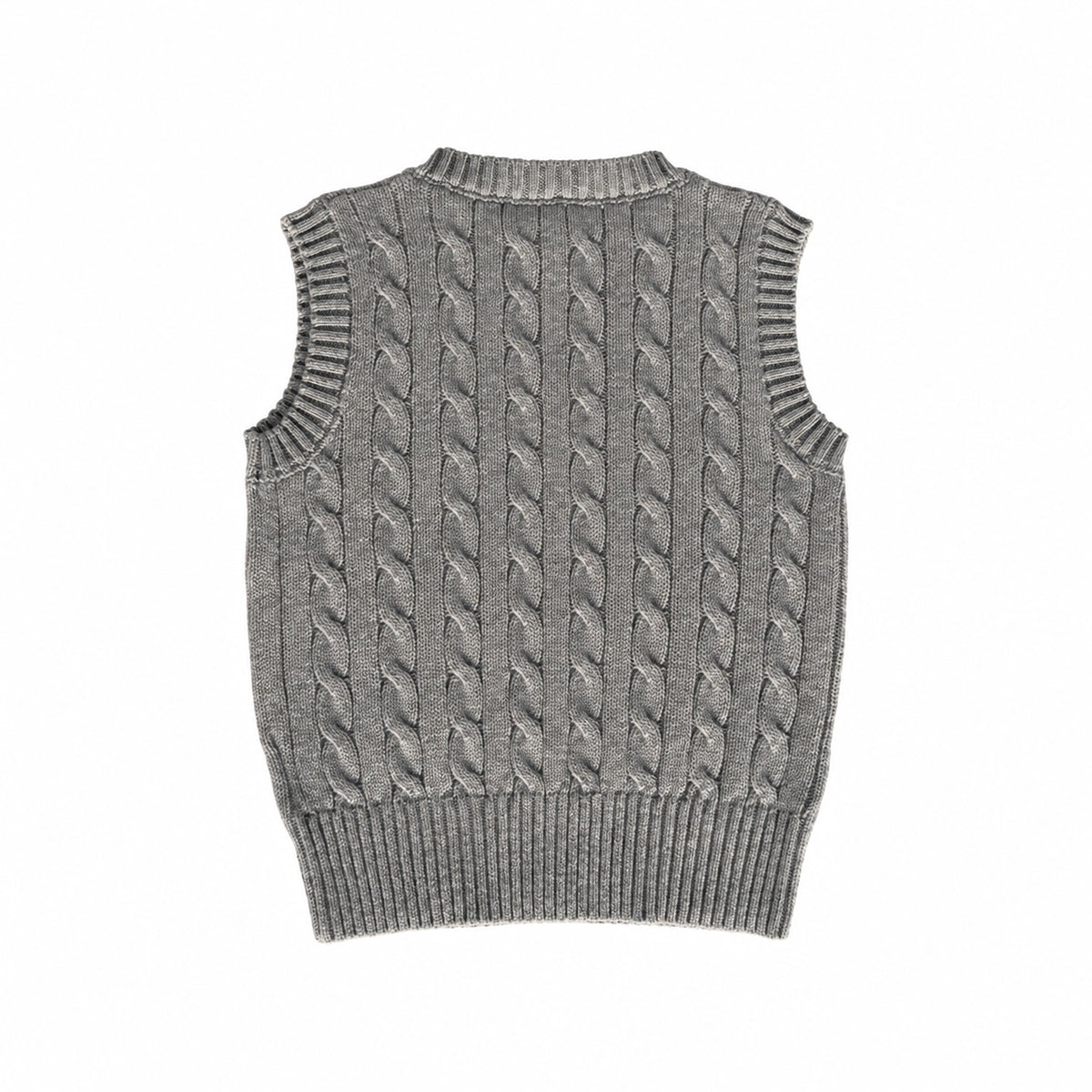 Classic Cable-Knit Grey Vest