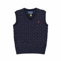 Classic Cable-Knit Navy Vest