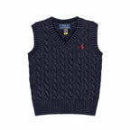 Classic Cable-Knit Navy Vest