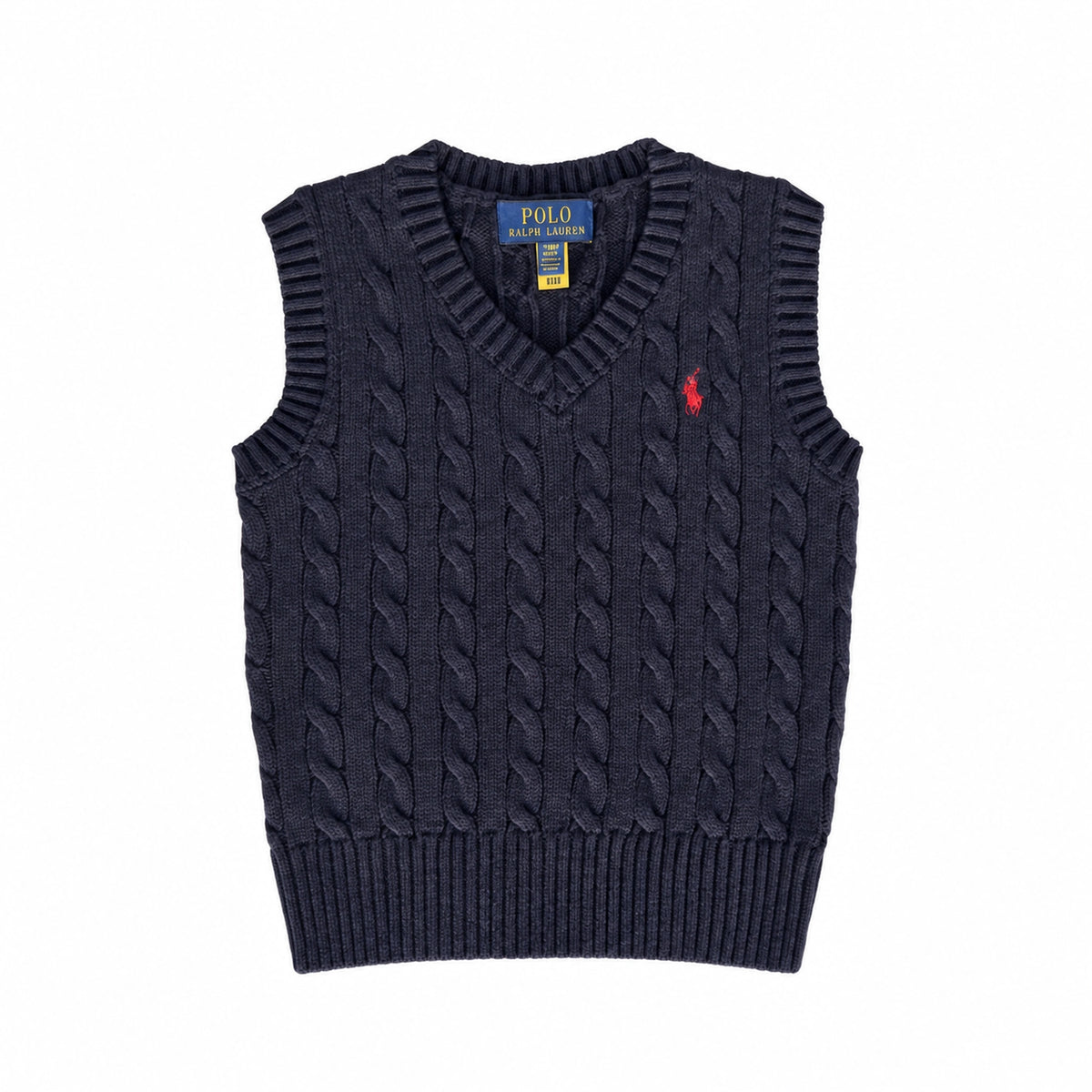 Classic Cable-Knit Navy Vest