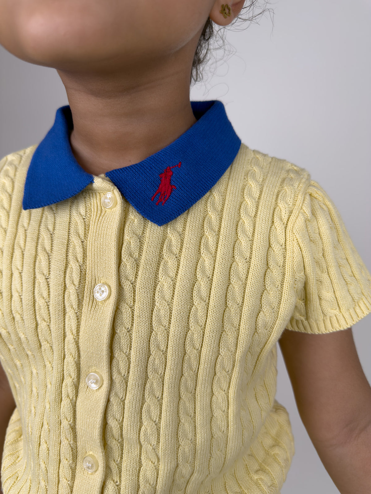 Cable Knit Polo Skirt Set
