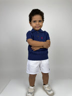 Cable Knit Polo Top