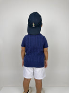 Cable Knit Polo Top