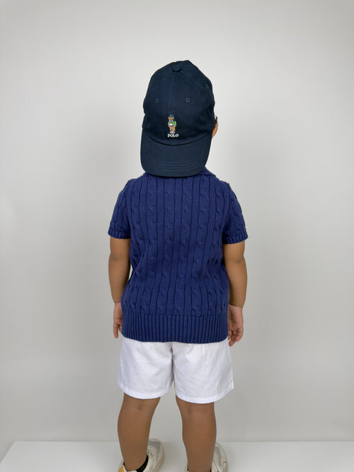 Cable Knit Polo Top