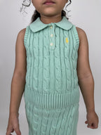 Sleeveless Cable-Skirt Set