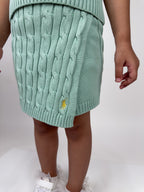 Sleeveless Cable-Skirt Set