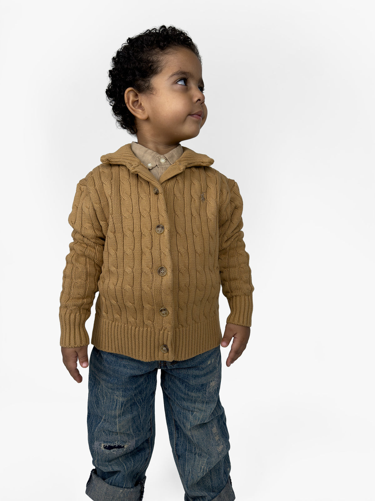 Classic Camel Cable Cardigan