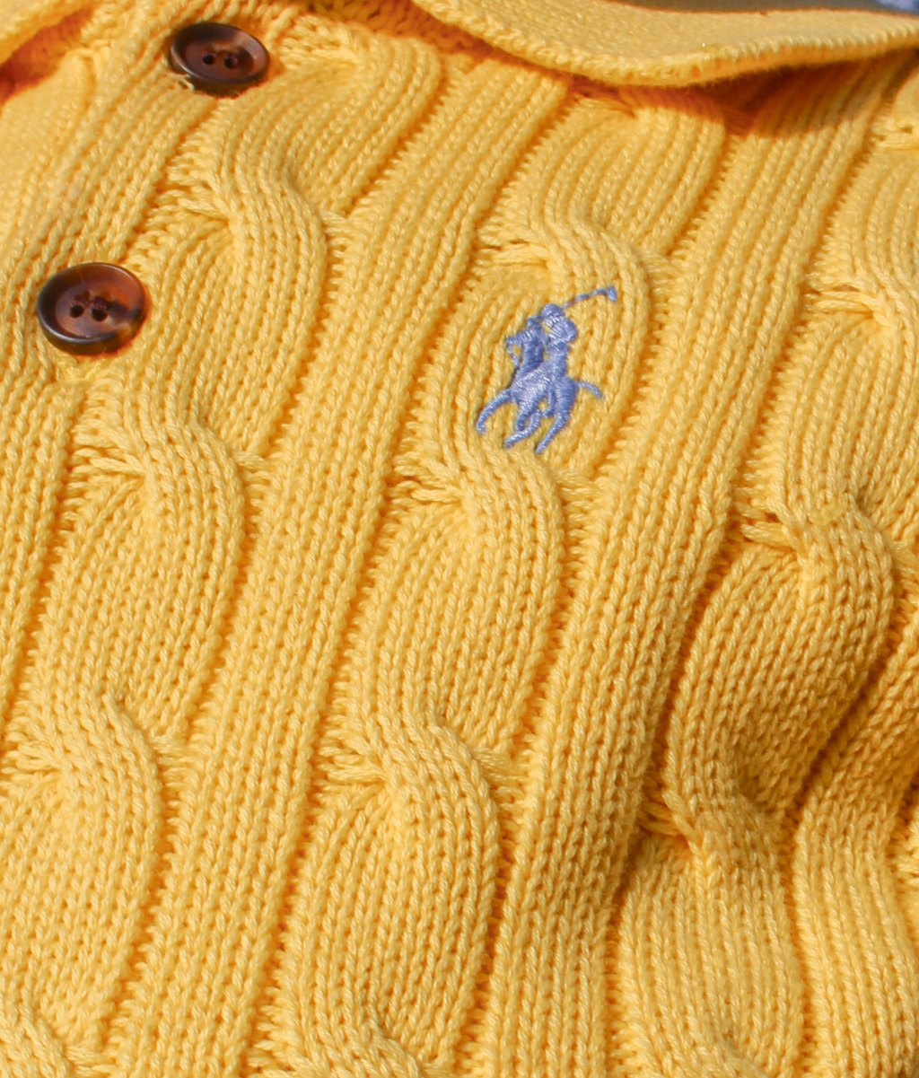 Cable Knit Polo Top