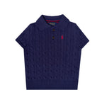 Cable Knit Polo Top