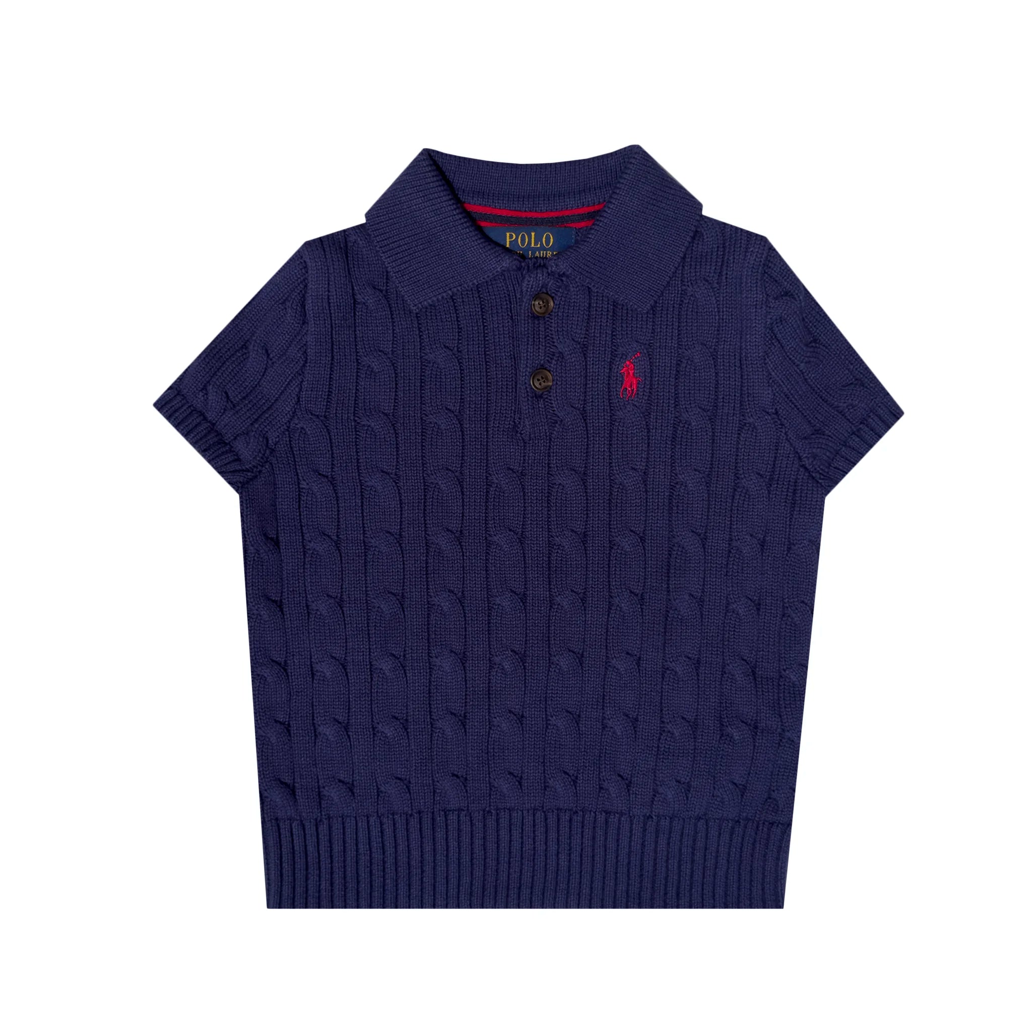 Cable Knit Polo Top