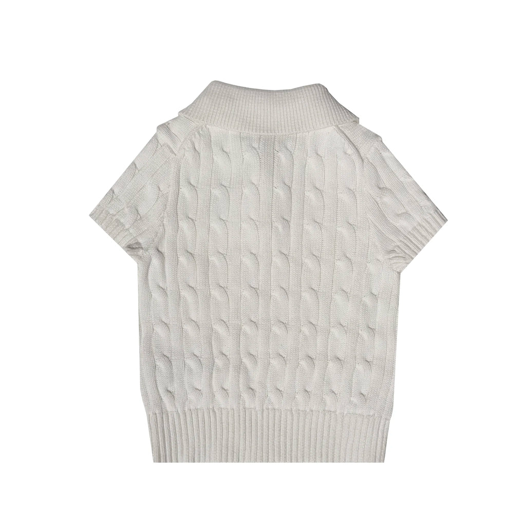 Cable Knit Polo Top