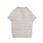 Cable Knit Polo Top