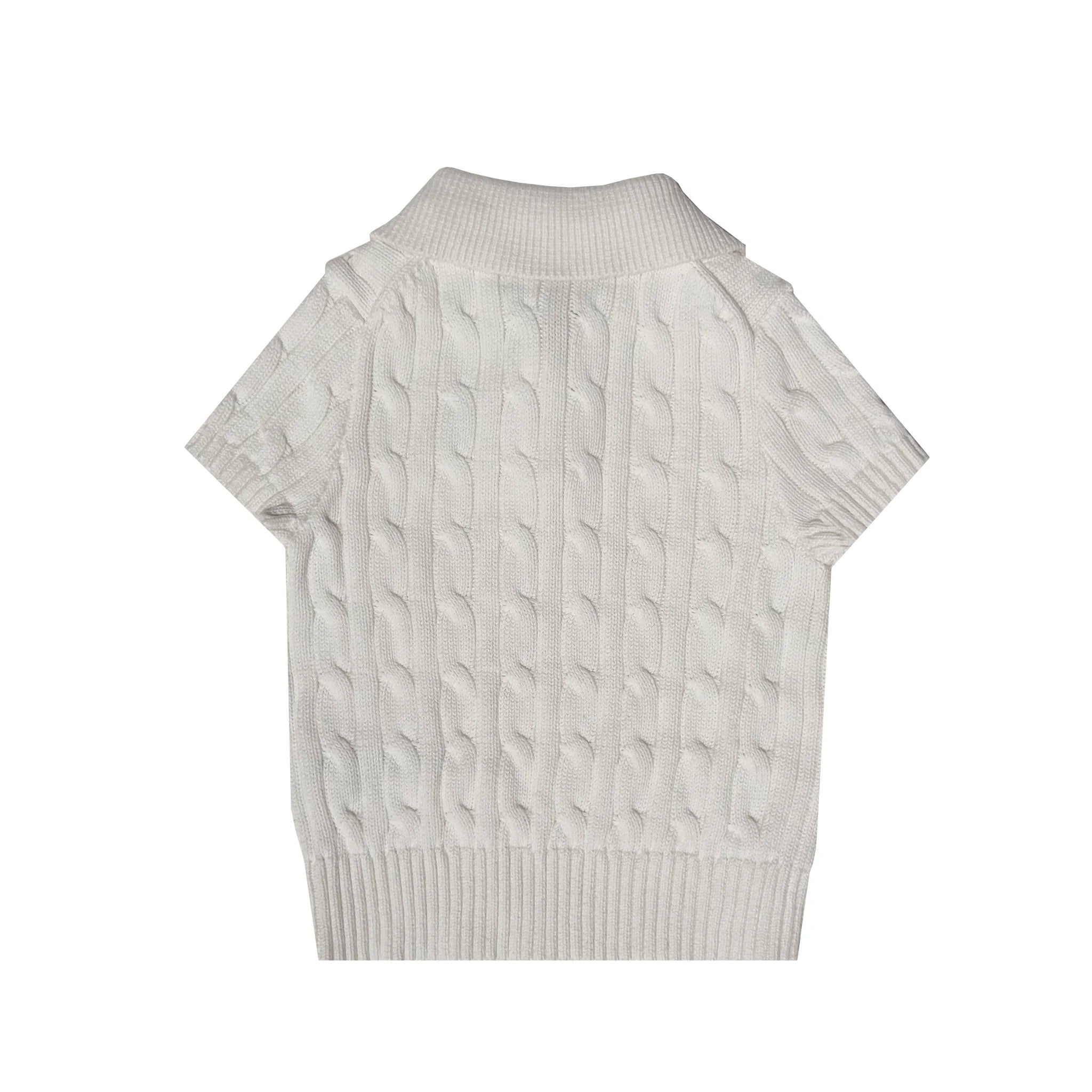 Cable Knit Polo Top