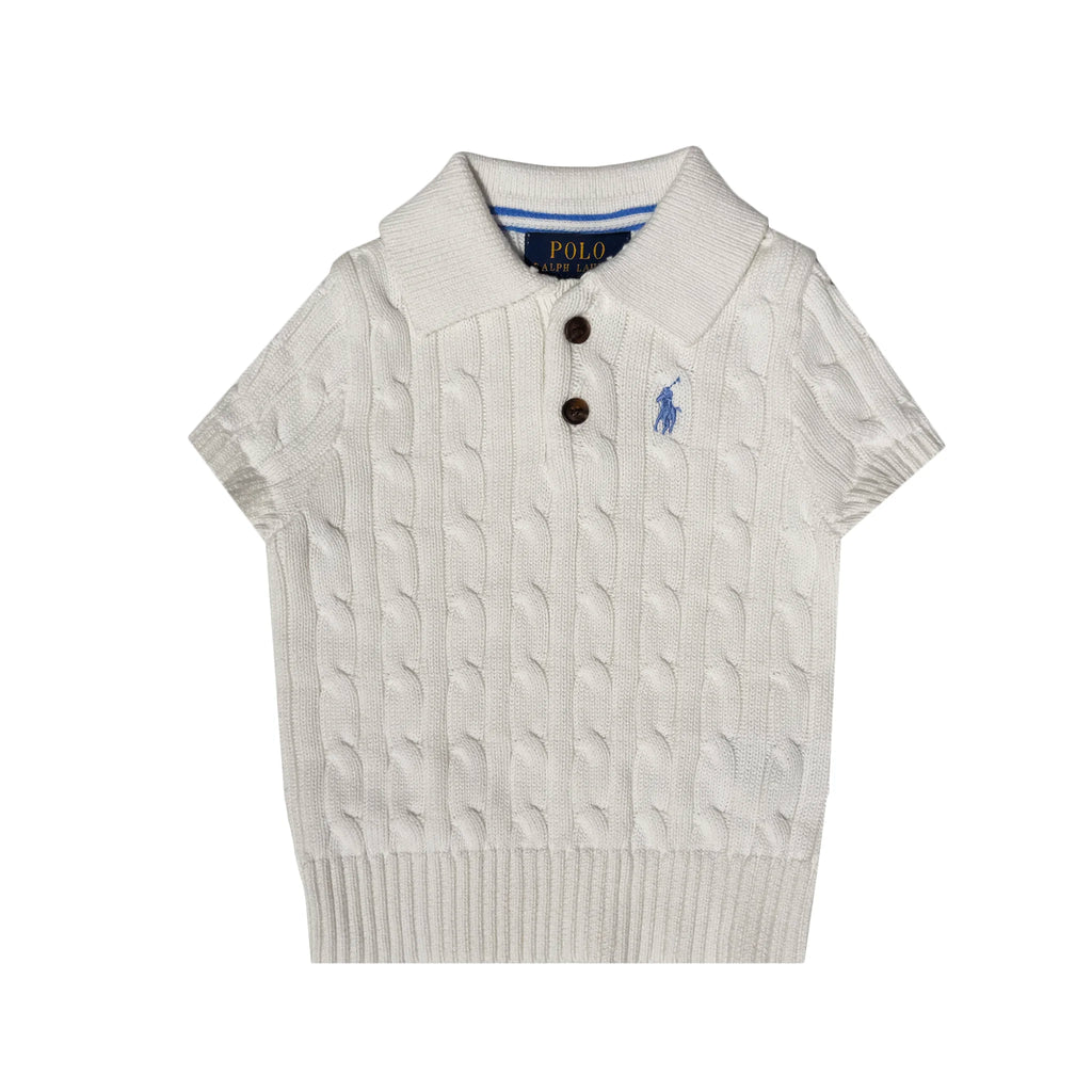 Cable Knit Polo Top