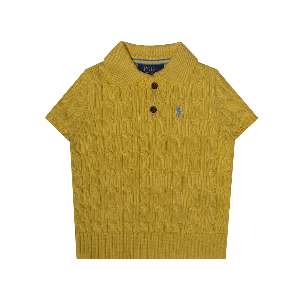 Cable Knit Polo Top