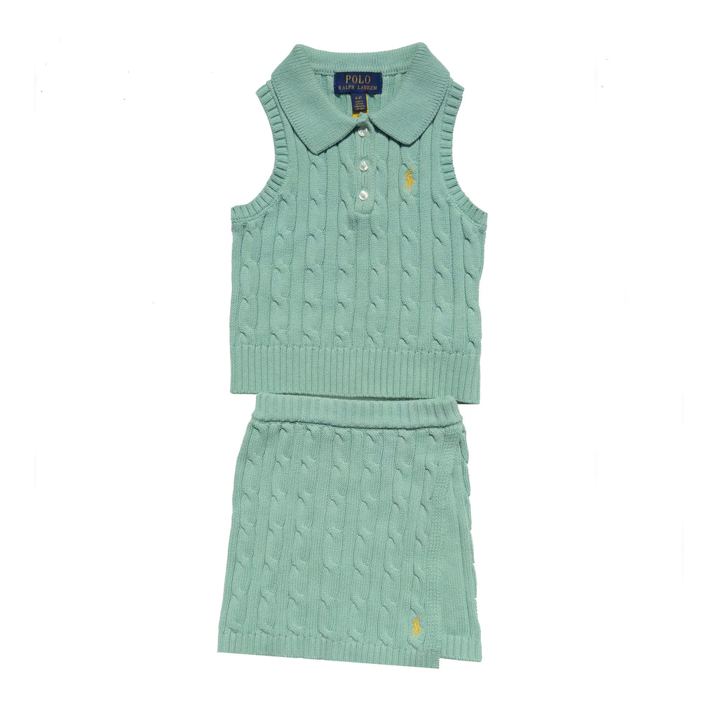 Sleeveless Cable-Skirt Set