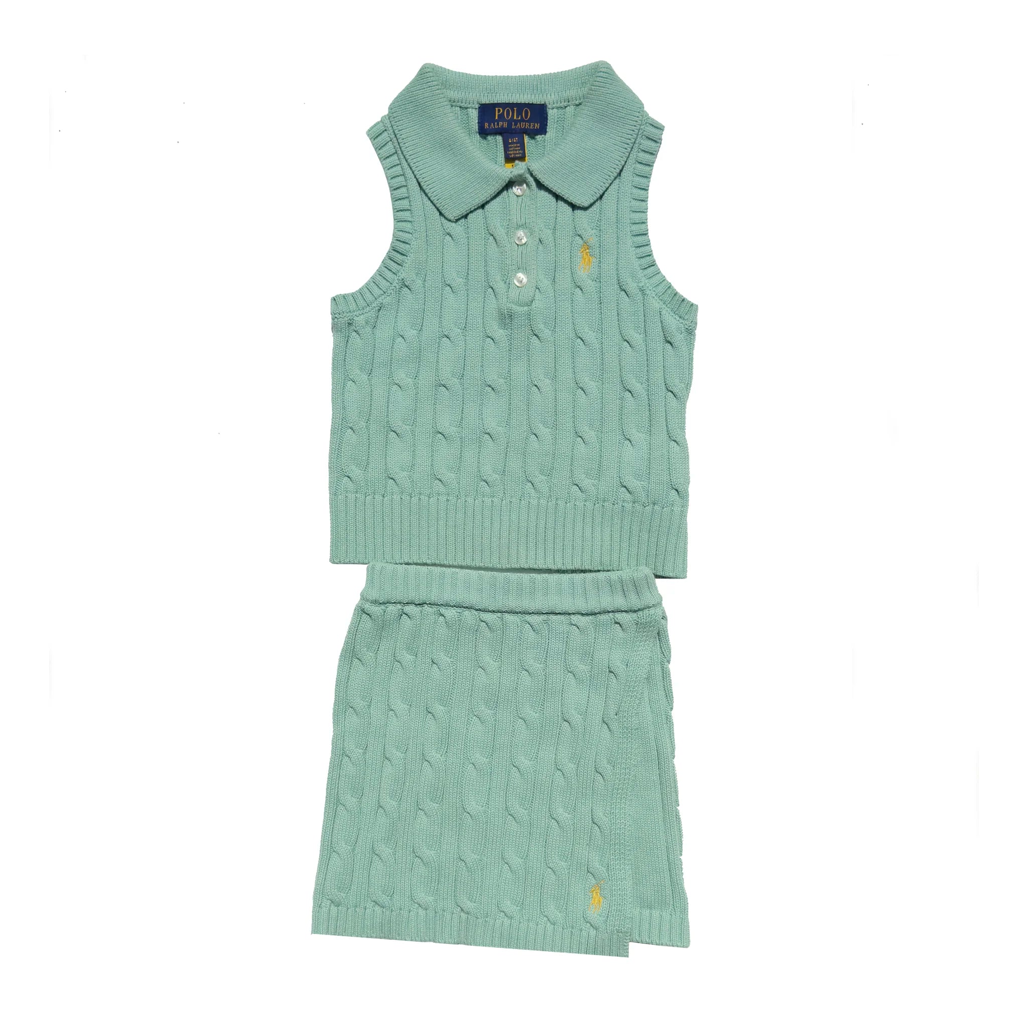 Sleeveless Cable-Skirt Set